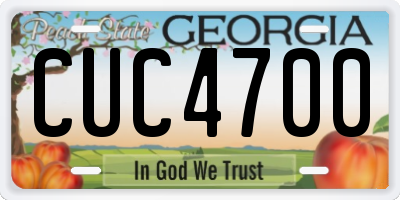 GA license plate CUC4700