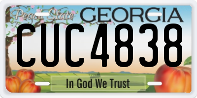 GA license plate CUC4838