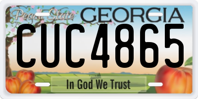 GA license plate CUC4865