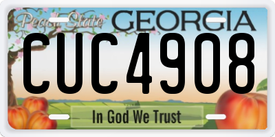 GA license plate CUC4908