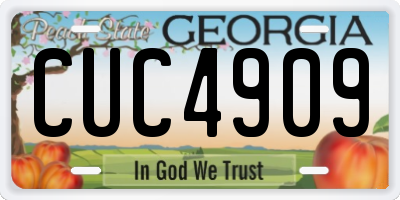 GA license plate CUC4909