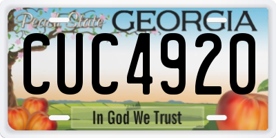 GA license plate CUC4920