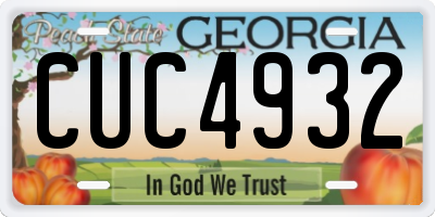 GA license plate CUC4932