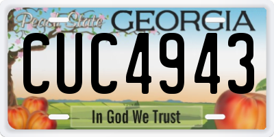 GA license plate CUC4943
