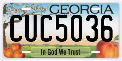 GA license plate CUC5036