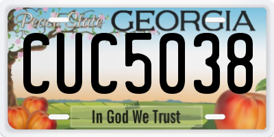 GA license plate CUC5038
