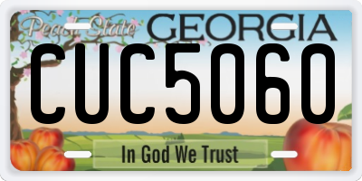 GA license plate CUC5060