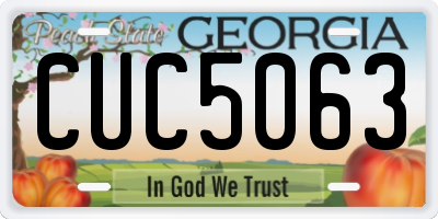 GA license plate CUC5063