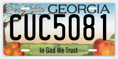 GA license plate CUC5081