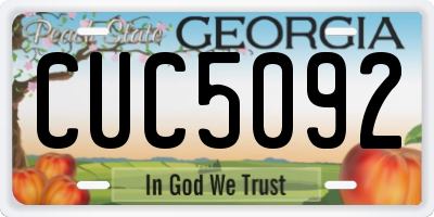 GA license plate CUC5092