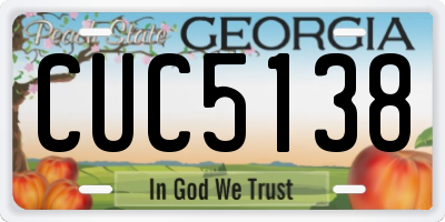 GA license plate CUC5138