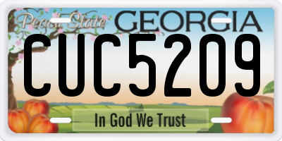 GA license plate CUC5209
