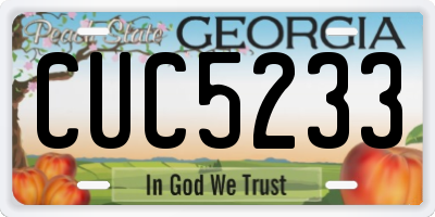 GA license plate CUC5233
