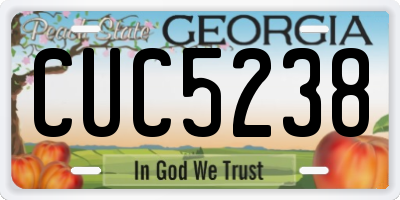 GA license plate CUC5238