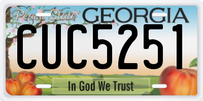GA license plate CUC5251