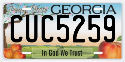 GA license plate CUC5259