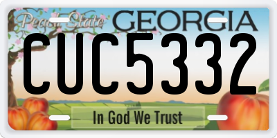 GA license plate CUC5332
