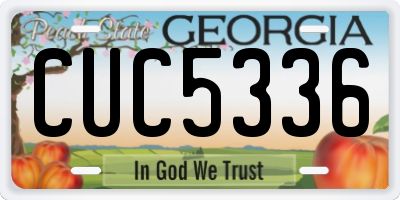 GA license plate CUC5336