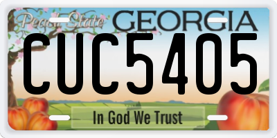GA license plate CUC5405