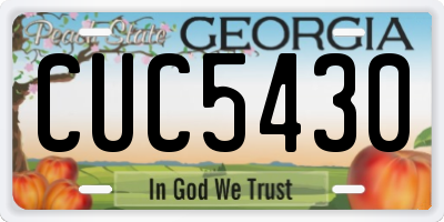 GA license plate CUC5430