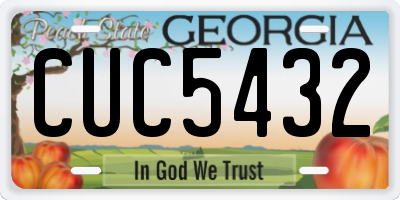 GA license plate CUC5432