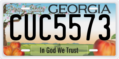 GA license plate CUC5573