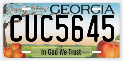 GA license plate CUC5645