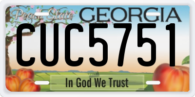 GA license plate CUC5751