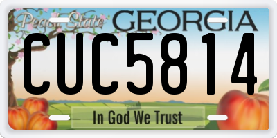 GA license plate CUC5814