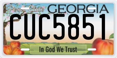 GA license plate CUC5851