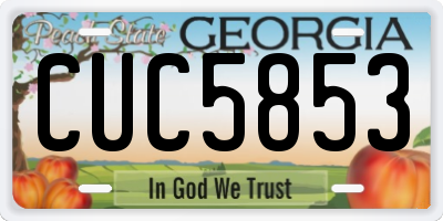 GA license plate CUC5853