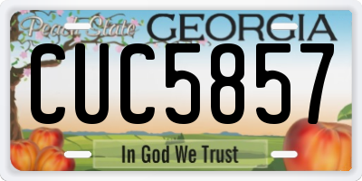 GA license plate CUC5857