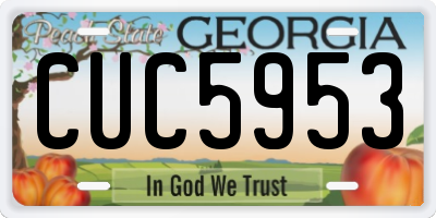 GA license plate CUC5953