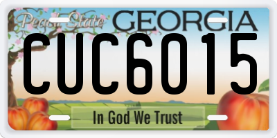 GA license plate CUC6015