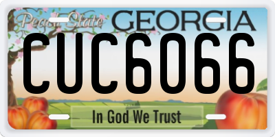 GA license plate CUC6066