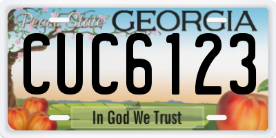 GA license plate CUC6123