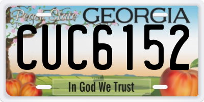GA license plate CUC6152
