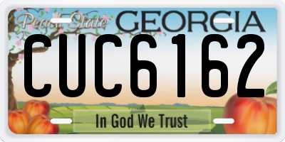 GA license plate CUC6162