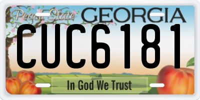 GA license plate CUC6181