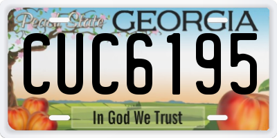 GA license plate CUC6195
