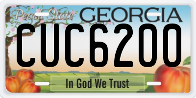 GA license plate CUC6200