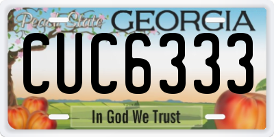 GA license plate CUC6333