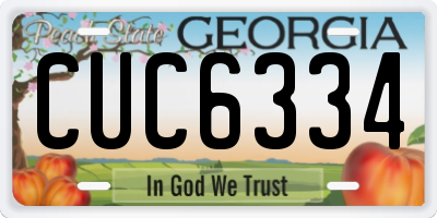 GA license plate CUC6334