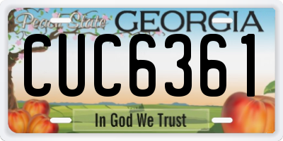 GA license plate CUC6361