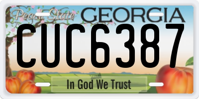 GA license plate CUC6387