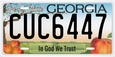 GA license plate CUC6447