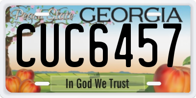 GA license plate CUC6457