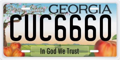 GA license plate CUC6660