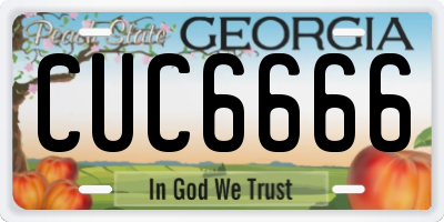 GA license plate CUC6666