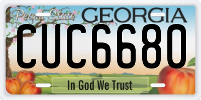 GA license plate CUC6680
